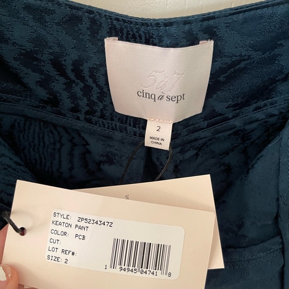 Cinq a Sept Keaton Pant Peacock Blue size 2 NWT - Picture 7 of 8